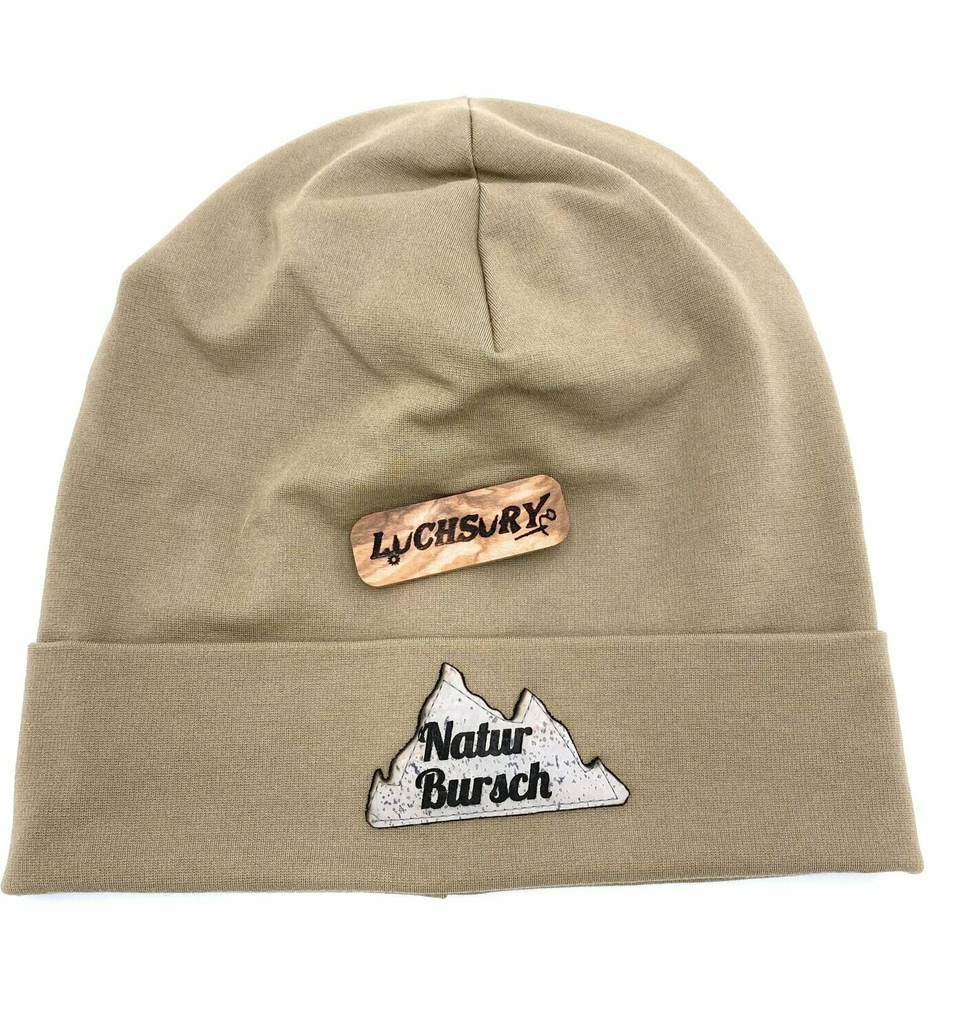 Beanie-Mütze mit Stulpe_Beige_Natur Bursch