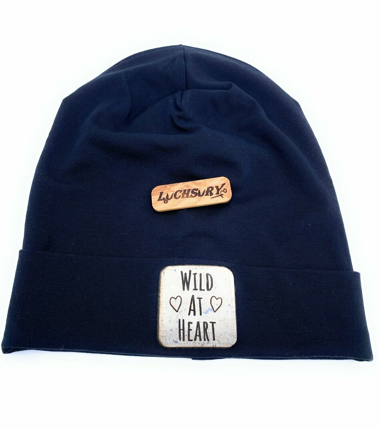 Beanie-Mütze mit Stulpe_schwarz_Wild at heart