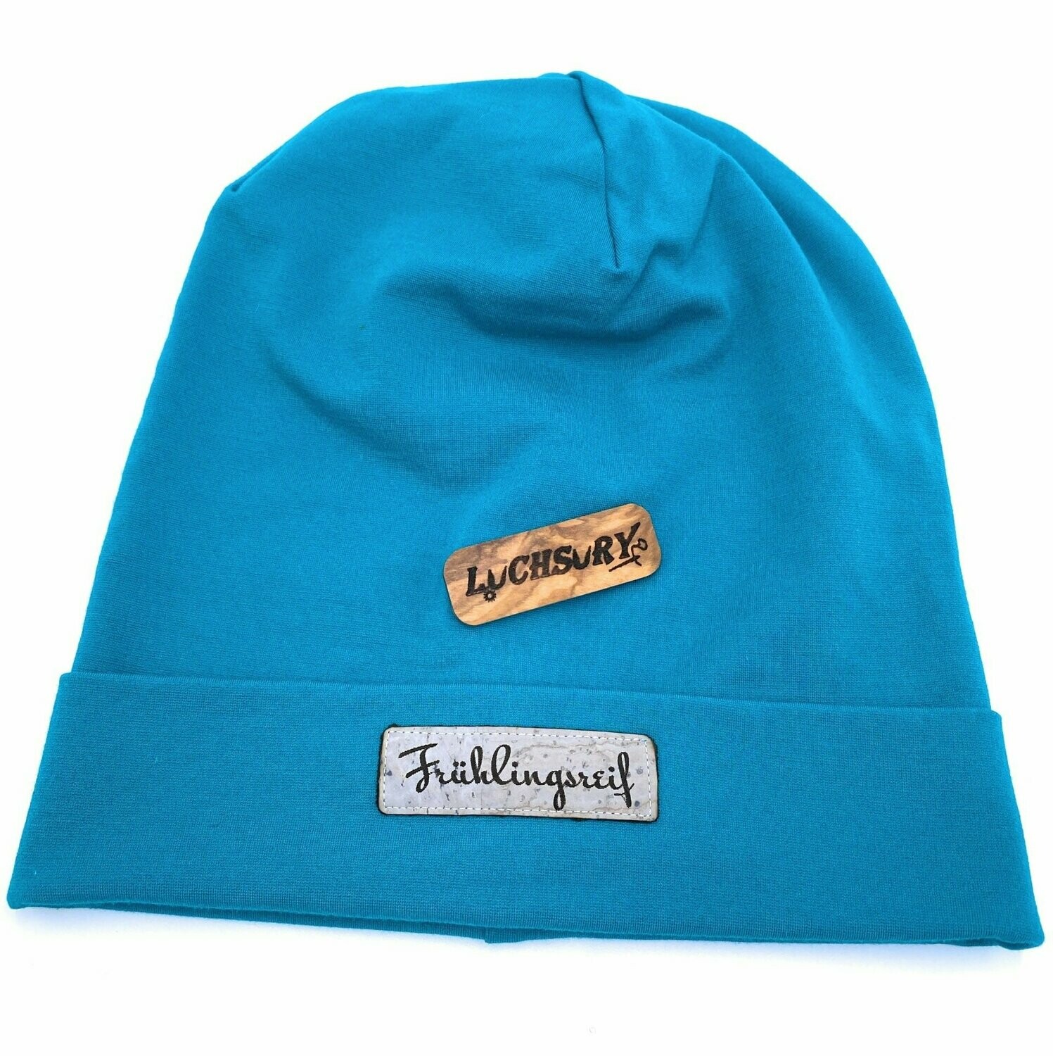 Beanie-Mütze mit Stulpe_Hellblau Leuchtend_Frühlingsreif