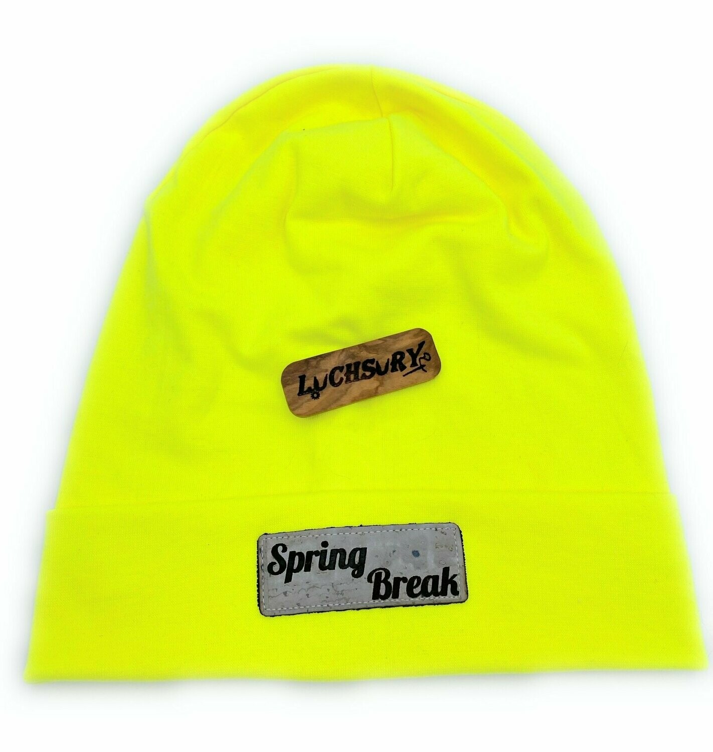 Beanie-Mütze mit Stulpe_Gelb Leuchtend_Spring Break