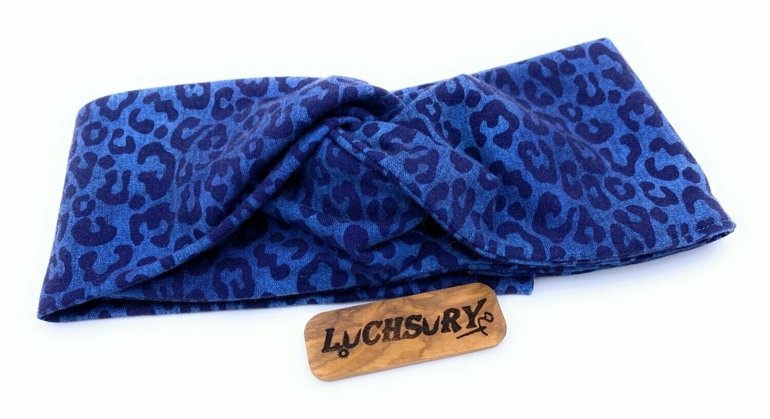 "Turban" - Style Band _Blautöne_Leoprint