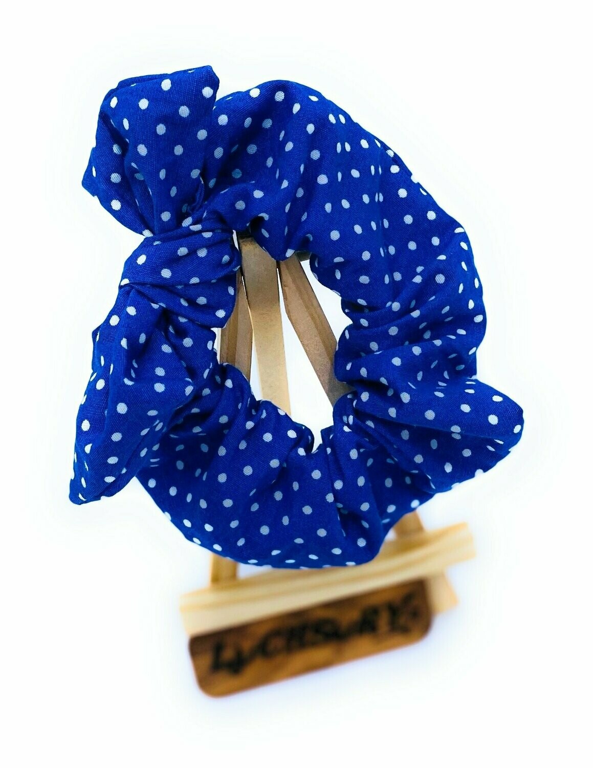 Haargummi / Scrunchies-DOTS Blau