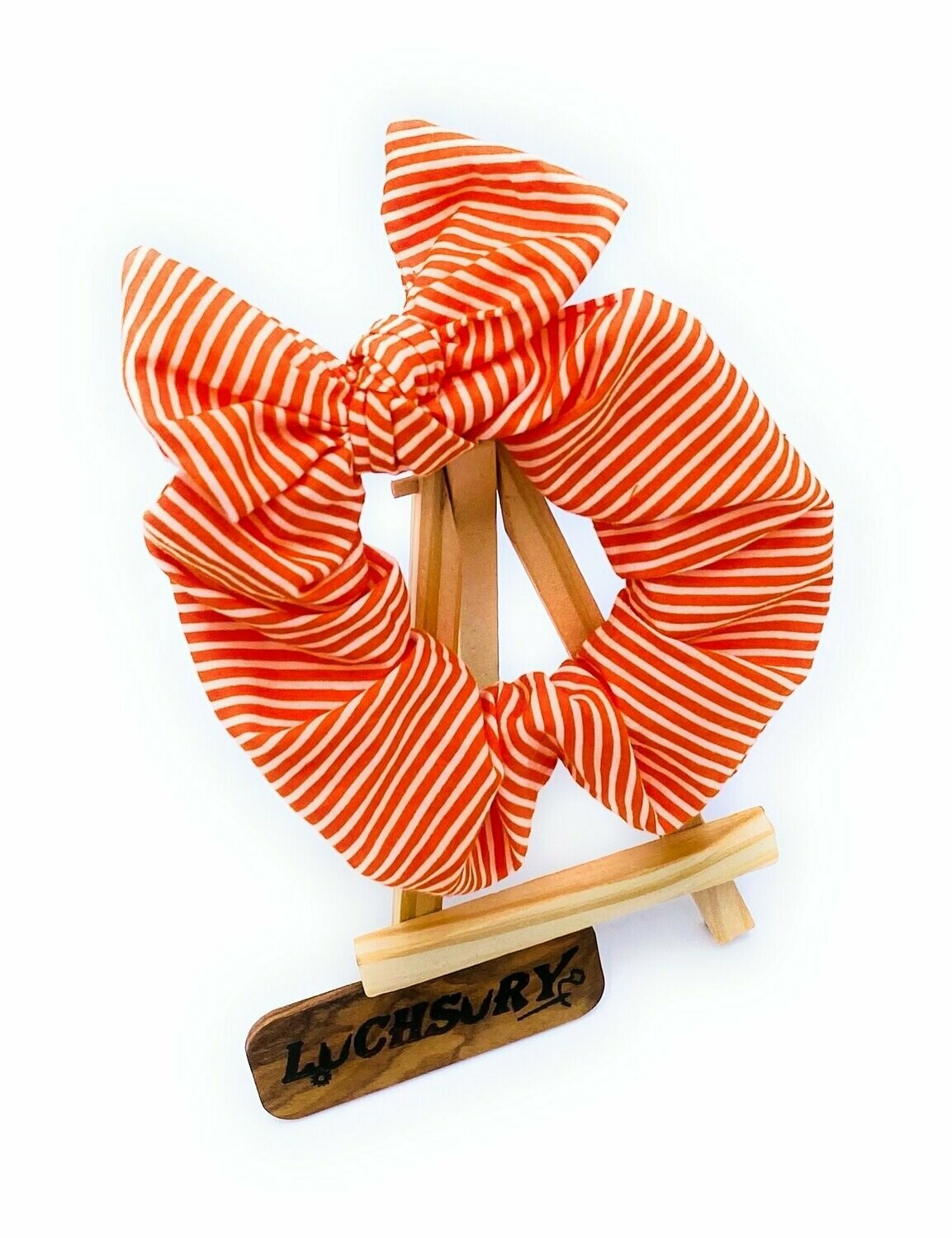 Haargummi / Scrunchies-Streifen-Orange fein