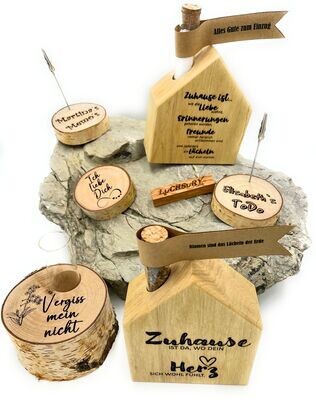 Holzartikel mit Lasergravur