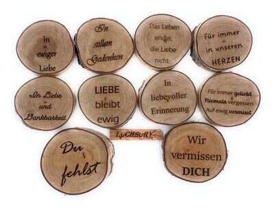 Trauer mit Text ca. 8cm Ø