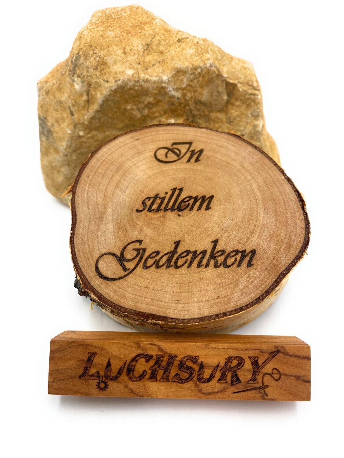Birkenscheibe "In stillem Gedenken"