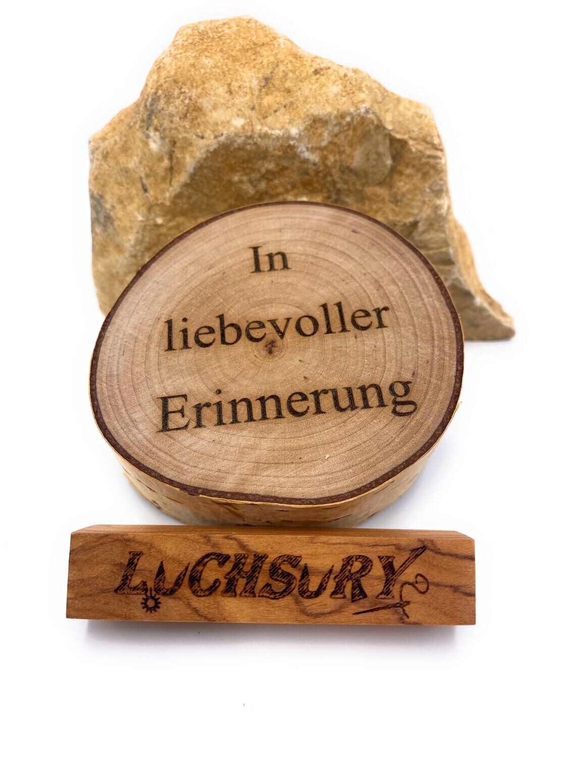 Birkenscheibe "In liebevoller Erinnerung"
