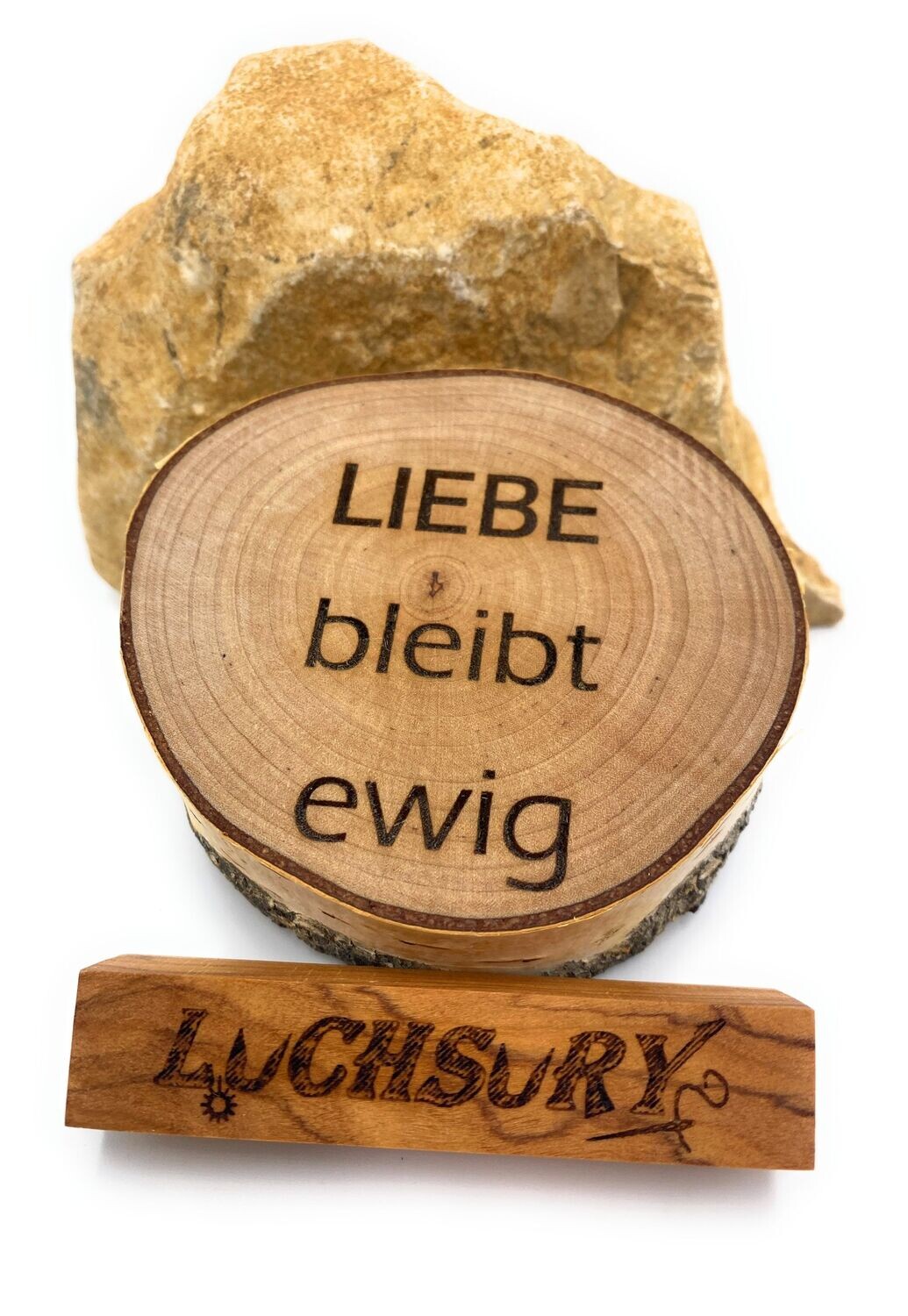 Birkenscheibe "Liebe bleibt ewig "