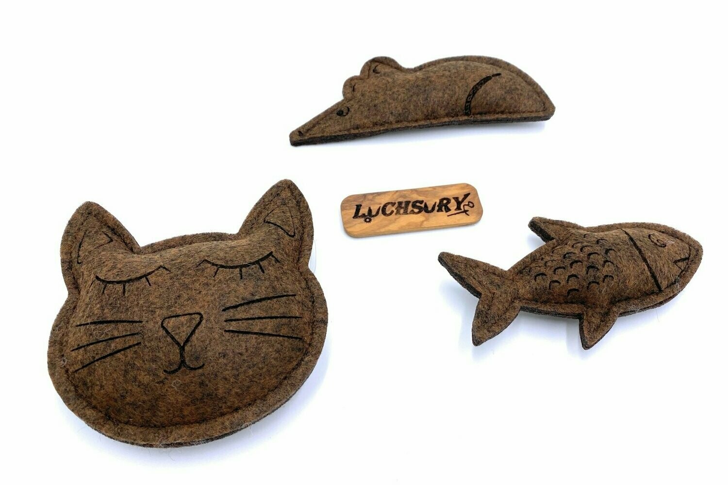 Katzenspielzeug Trio in Wunschfarbe_mit unterschiedl. Füllungen