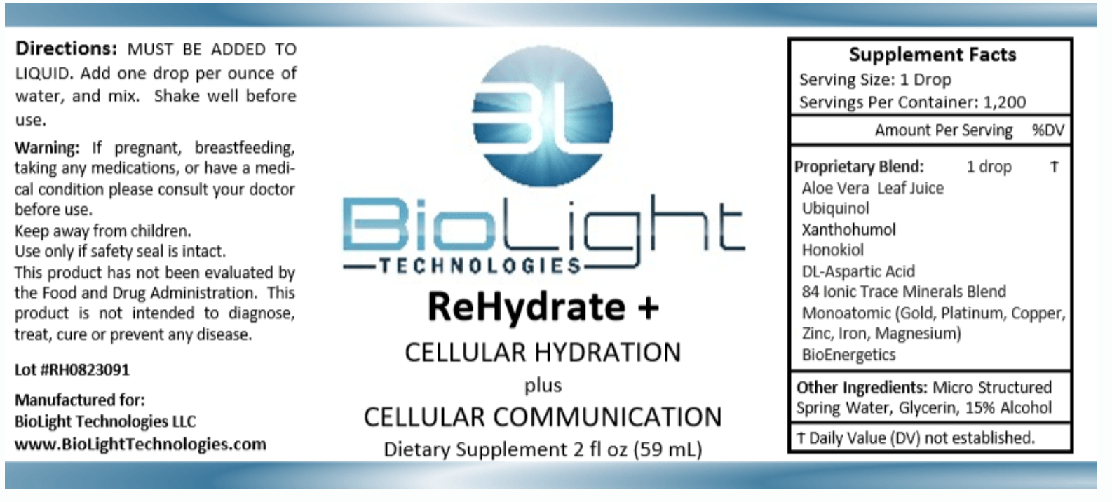 BioLight: Rehydrate+ (USPS Shipping included)