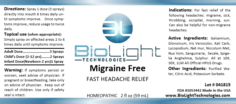 BioLight: Migraine Free (USPS shipping included)