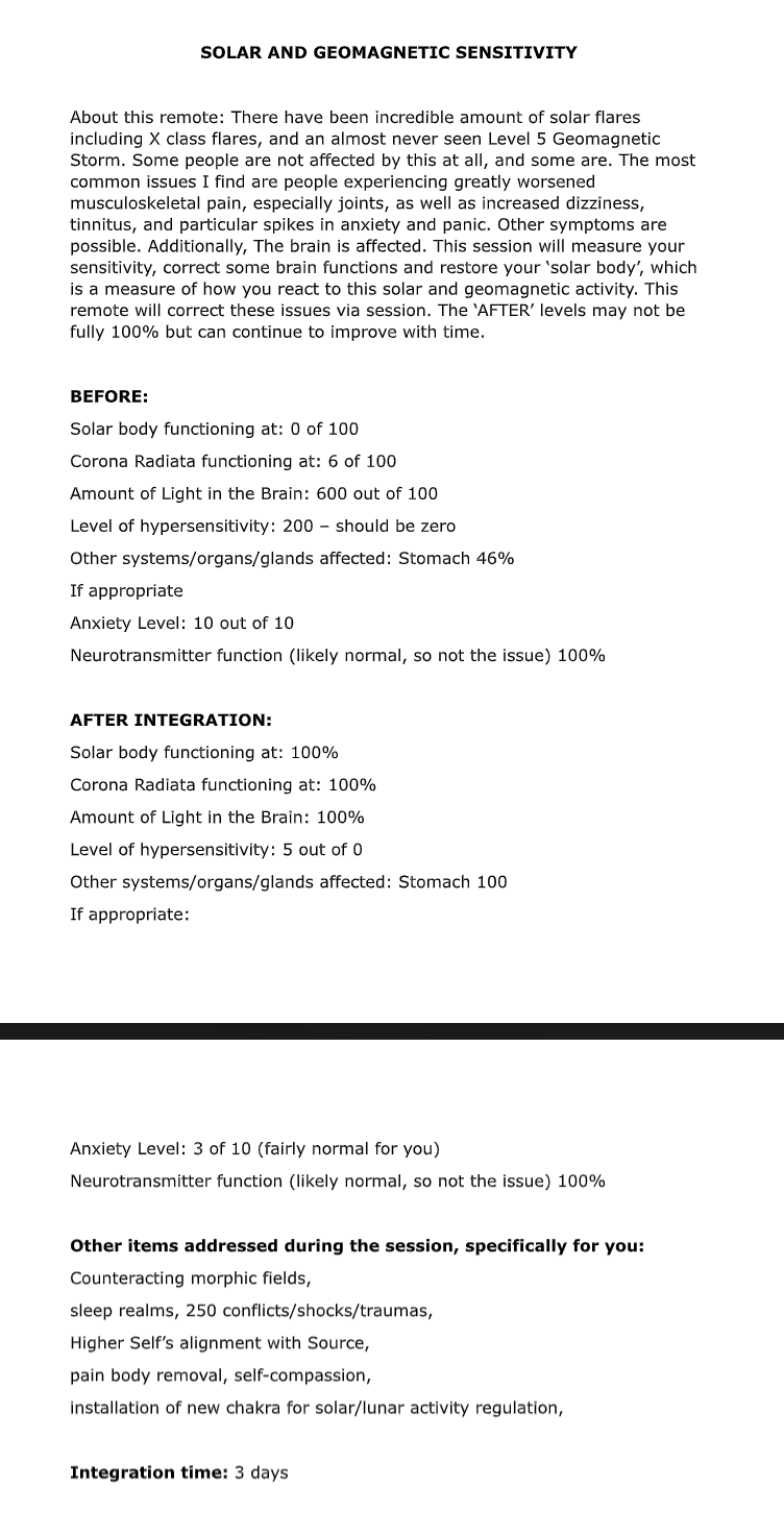 HEALING SESSION FOR SOLAR SENSITIVITY:  Symptoms from Solar Radiation/Flares/Cosmic Activity by Debbie (See Description)