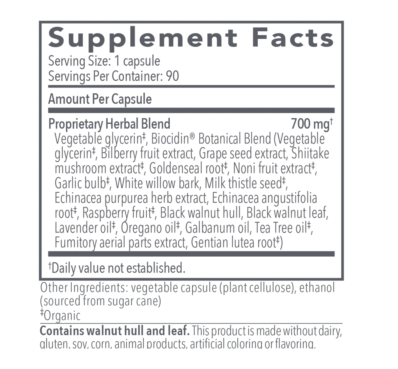 Biocidin® Liquid CAPSULES Formula (price includes standard shipping)