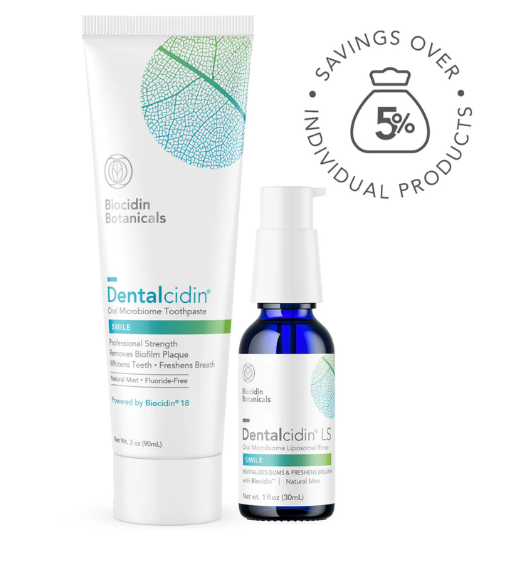 Biocidin Dentalcidin®  Oral Care System: Oral Microbiome Toothpaste and Liposomal Rinse (includes standard shipping)