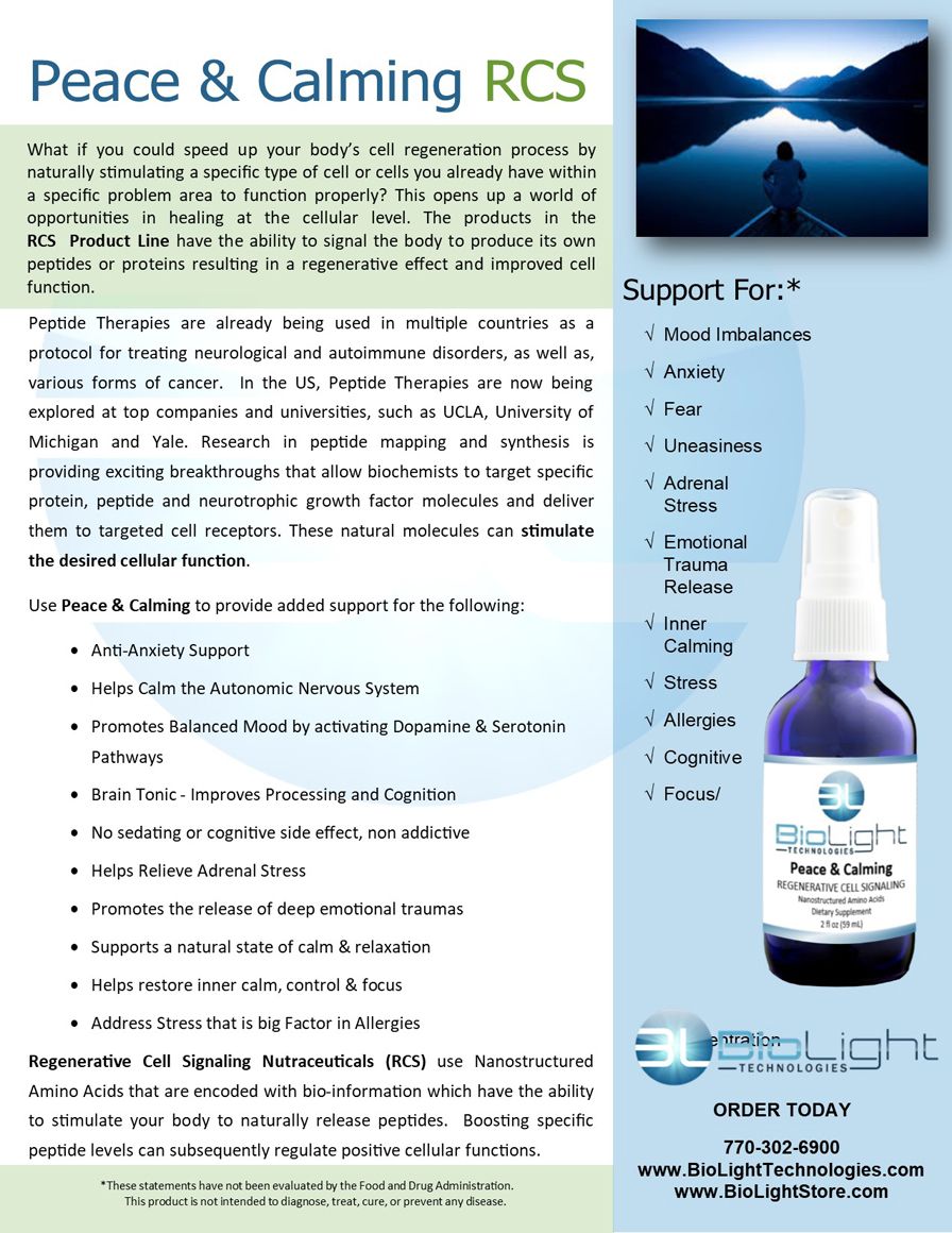 BioLight: Peace & Calming RCS  (USPS shipping included)