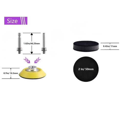 2 Inch Hook and Loop Sanding Pad for Sanding Discs with 1/4 inches Dia Shank Drill Attachment + Soft Foam Layer Buffering Pad 2 Inch Hook and Loop Sanding Pad for Sanding Discs with 1/4 inches Dia Shank Drill Attachment + Soft Foam Layer Buffering Pad