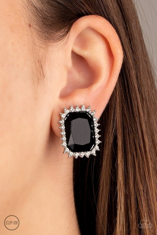 Paparazzi Insta Famous Black Clip-on Earrings