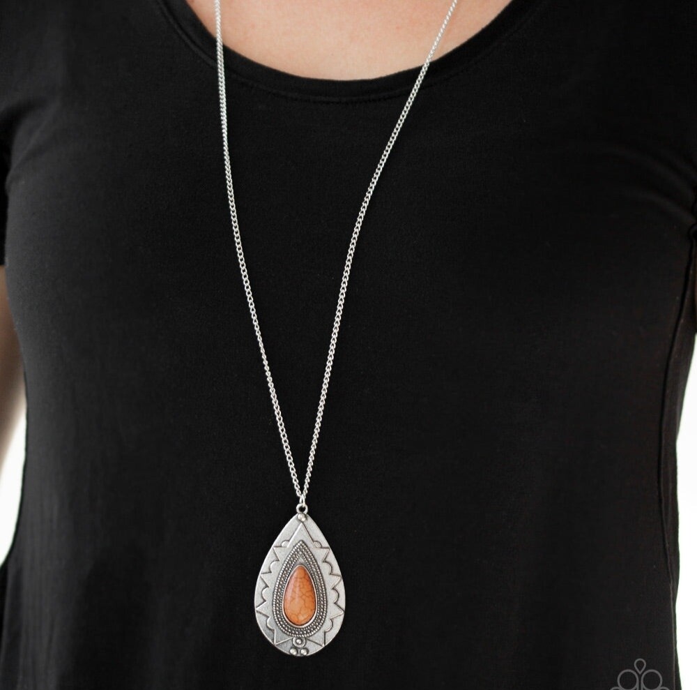 Paparazzi Sedona Solstice Orange Necklace/Earrings Set