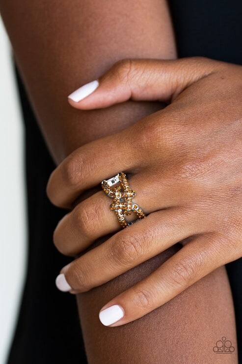 Paparazzi  &quot;Can Only Go UPSCALE From Here&quot; Ring in Silver &amp; Brown
