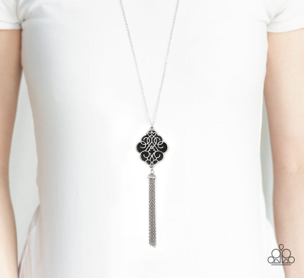 Paparazzi Malibu Mandala Black Necklace/Earrings Set