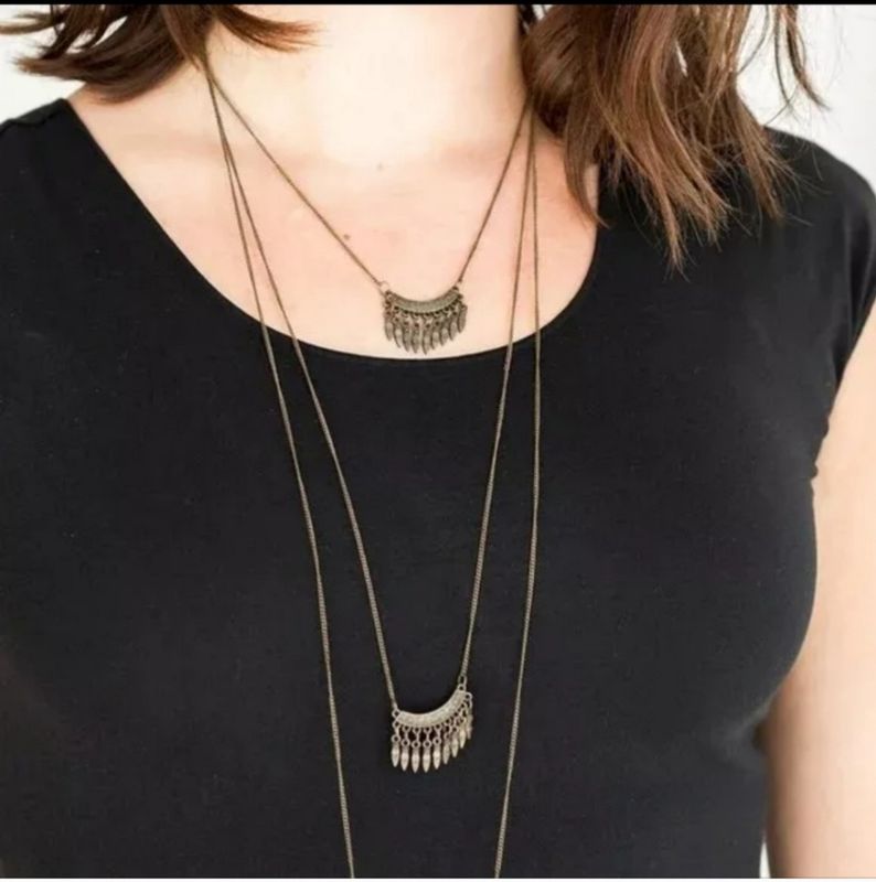 Paparazzi Seasonal Charm Brass Necklace/Earrings Set