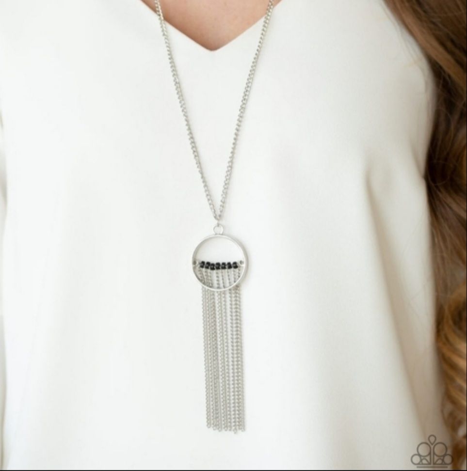 Paparazzi Terra Tassel Black Necklace/Earrings Set