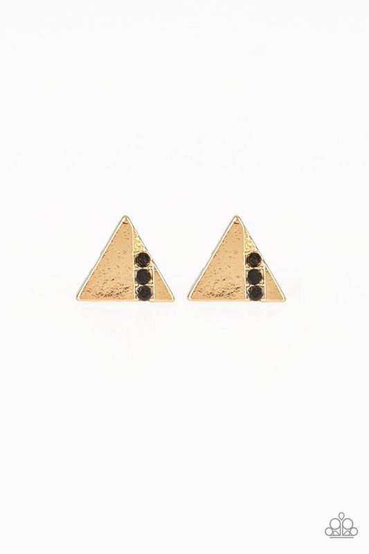 Paparazzi Pyramid Paradise Black Earring Posts