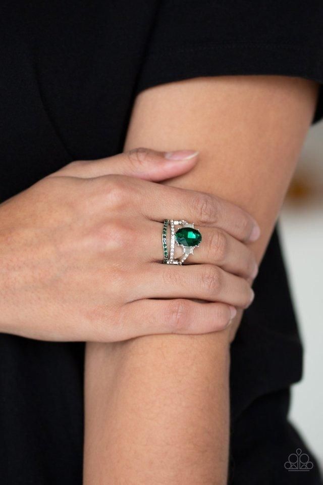 Paparazzi Spectacular Sparkle Green Ring