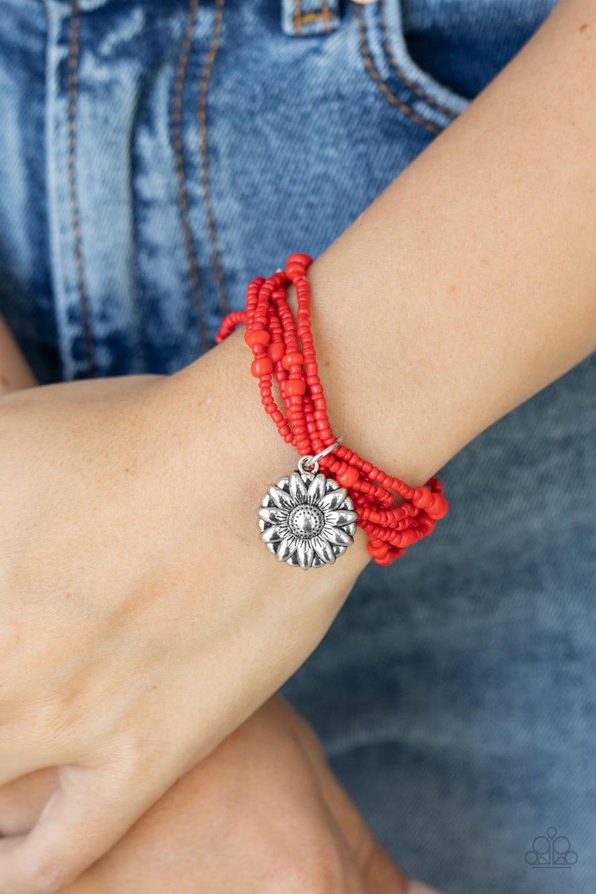 Paparazzi Badlands Botany Red Bracelet