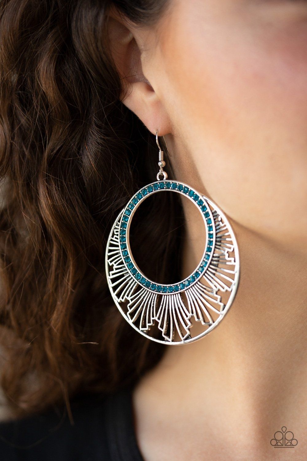 Paparazzi Mod Mood Blue Earrings