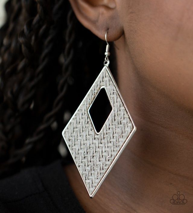 Paparazzi Woven Wanderer Silver Earrings