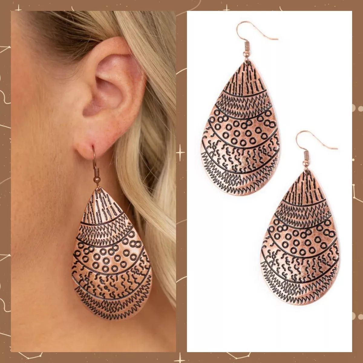 Paparazzi Safari Splash Copper Earrings