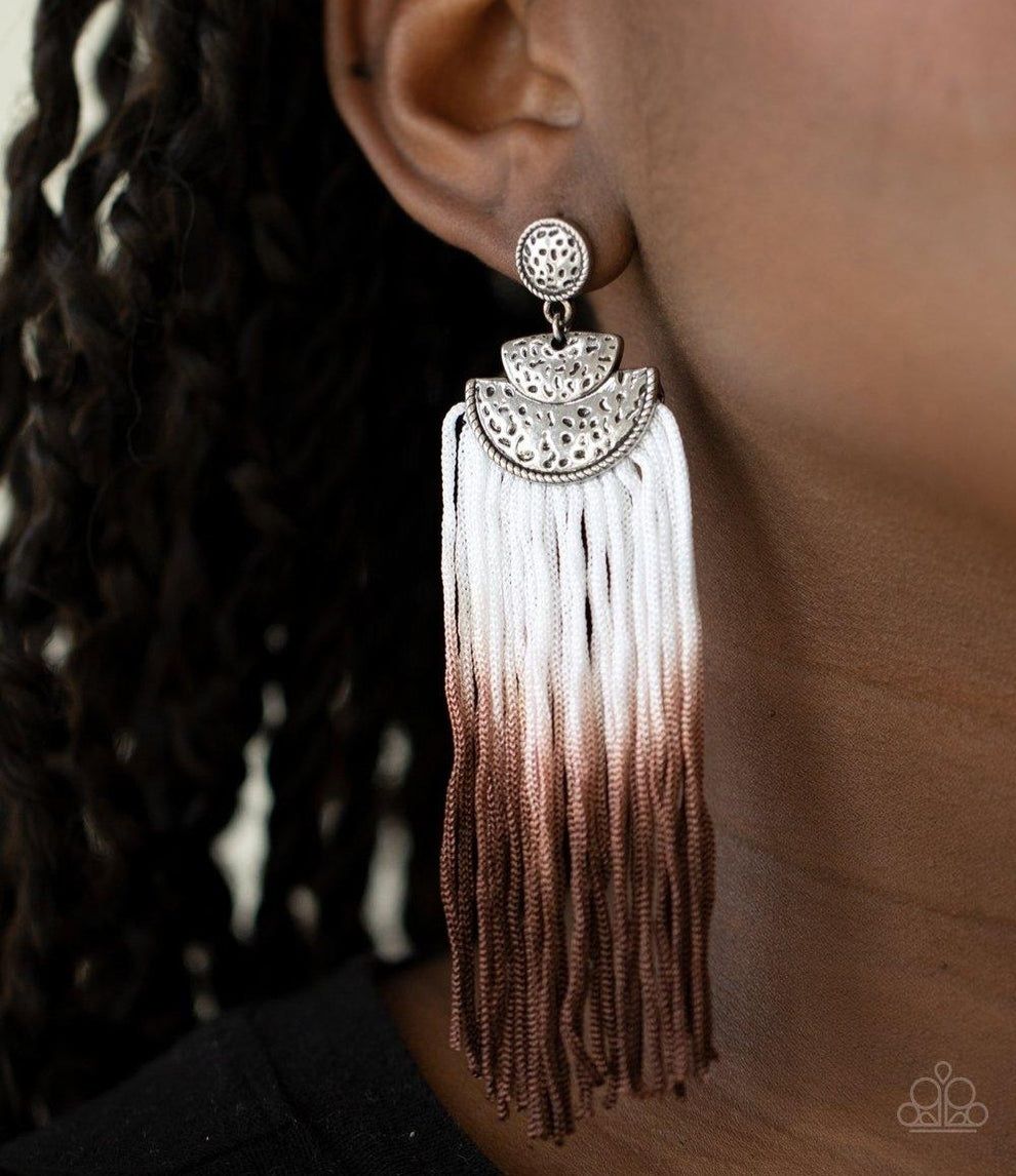 Paparazzi Dip it Up Brown Earrings