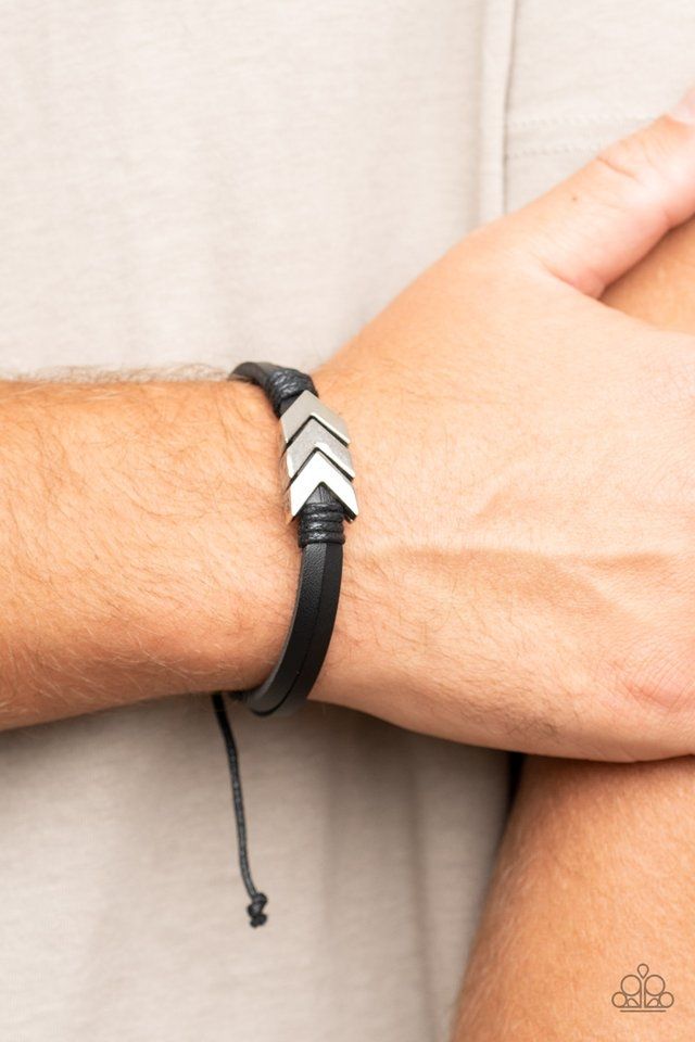 Paparazzi Arrow Pharoah Black Urban Bracelet
