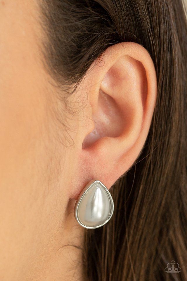 Paparazzi Sheer Enough White Post Earrings