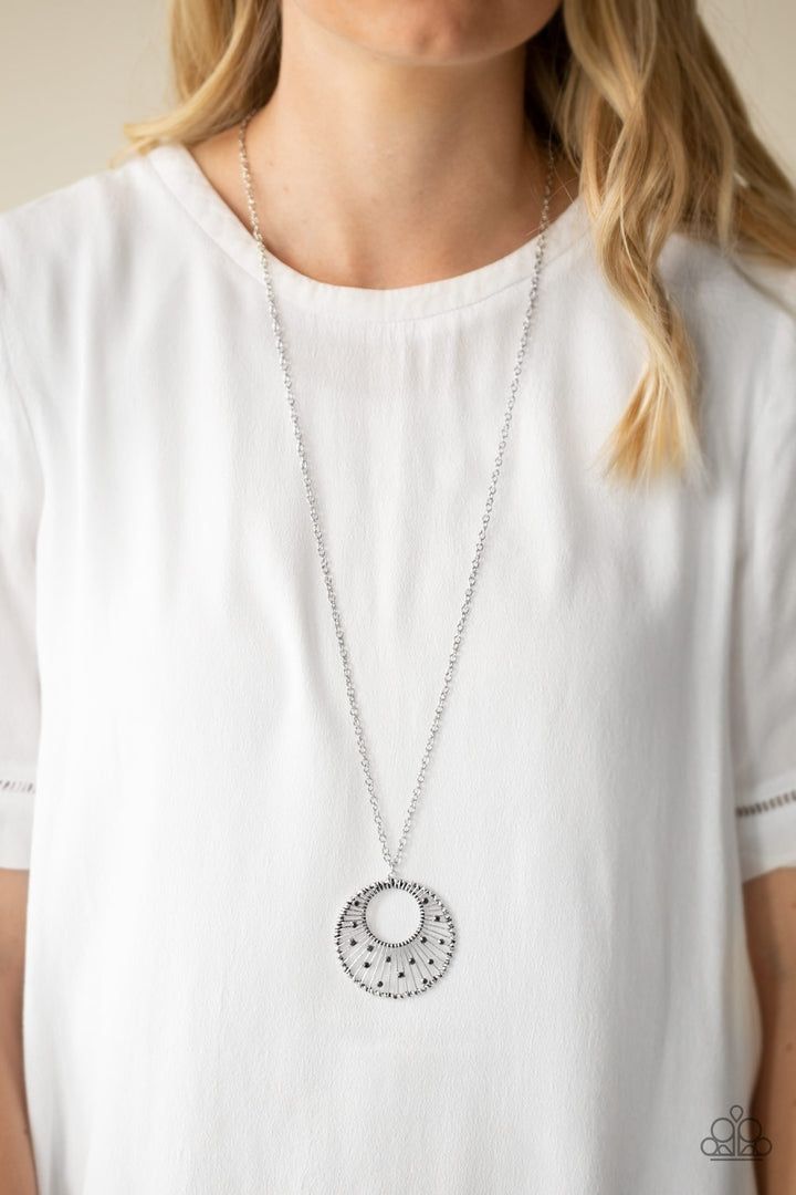 Paparazzi Urban Illumination Silver Necklace /Earrings Set