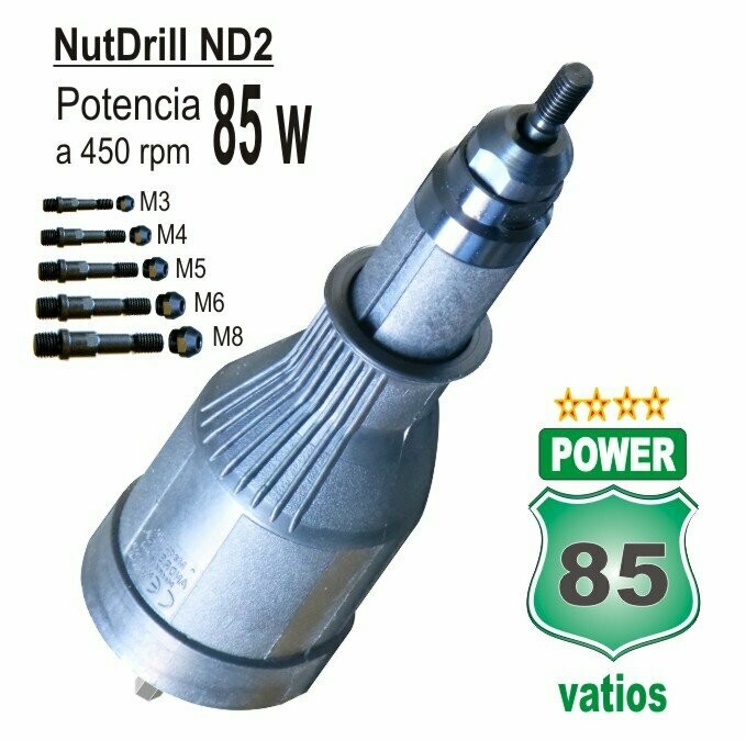 NutDrill ND2 Insertatuercas desde M-3 a M-8. Precio con IVA inc.