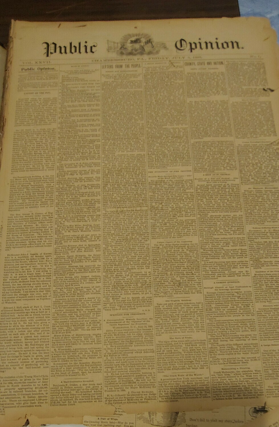 Public Opinion 1895-1896