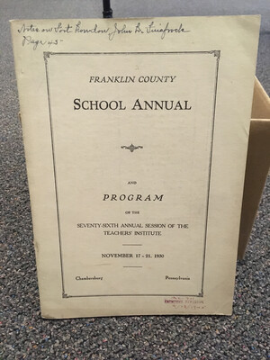 Franklin County School Annual 1930