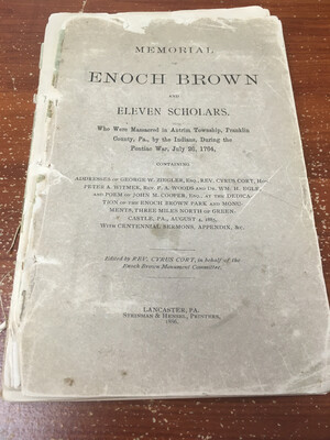 Memorial of Enoch Brown and Eleven Scholars 1886