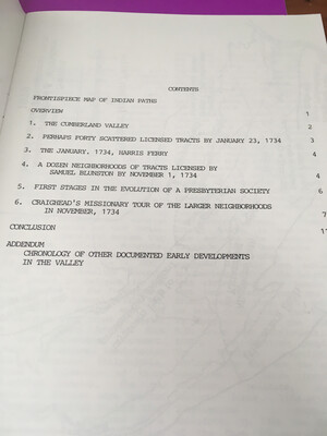 The only documented facts about the Cumberland Valley as of November 15, 1734