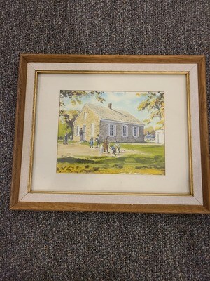 Old Browns Mill School Print, Framed
