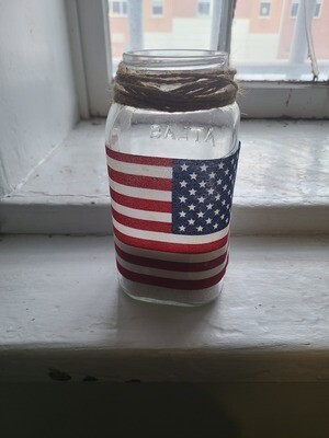 July 4th Luminaries - Flags on Mason Jars