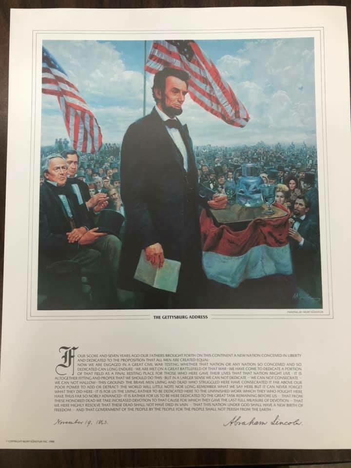 The Gettysburg Address Print by Kunstler