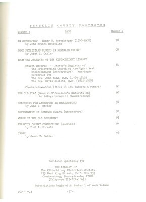 Franklin County Footnotes 1983 Vol. 3 No. 4