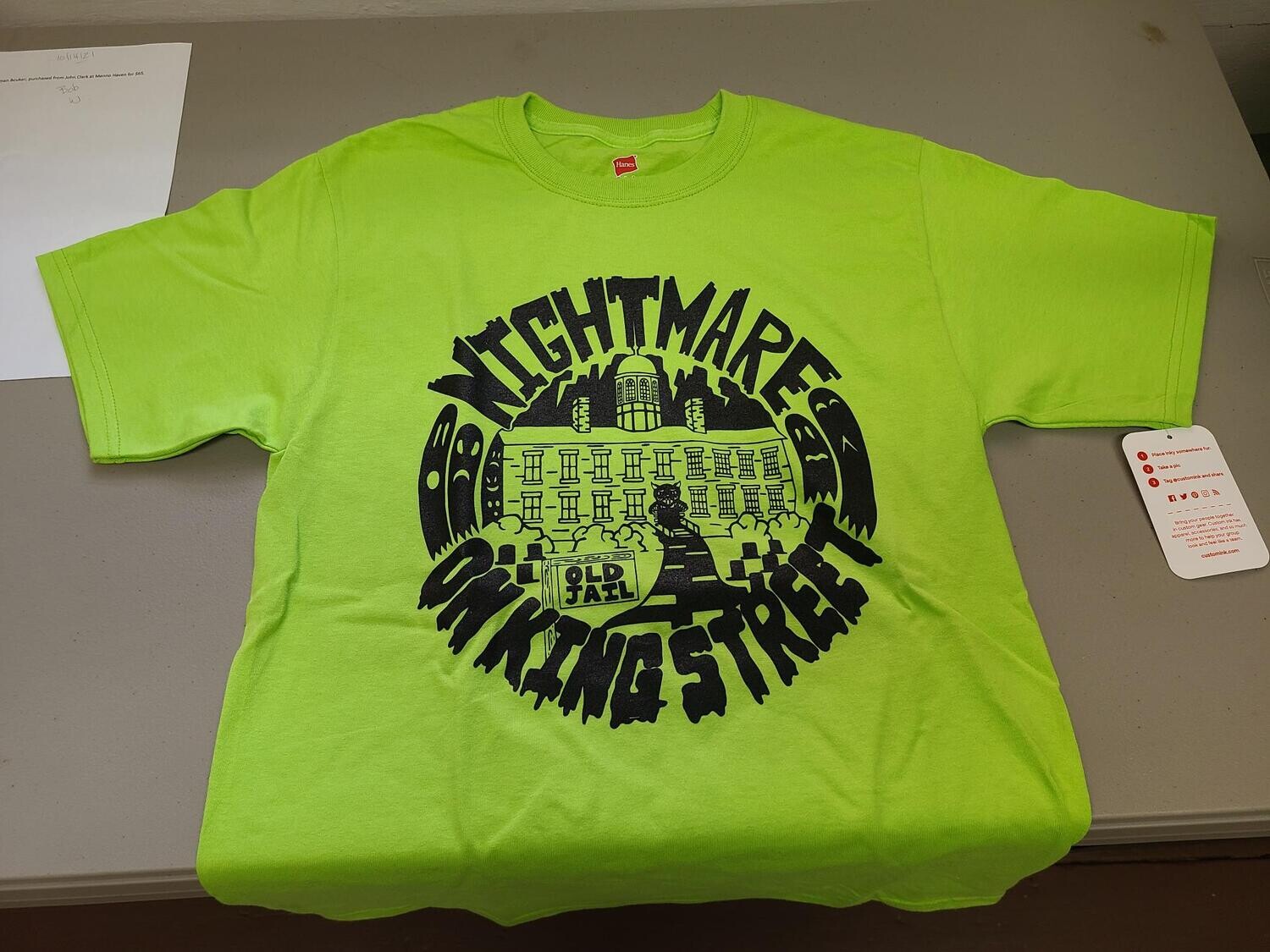 Haunted Jail T Shirt Medium Green