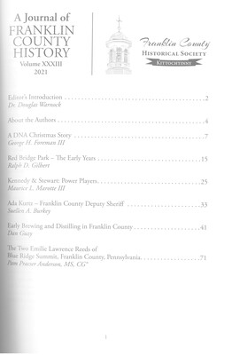Franklin County Historical Society Papers XXXIII - Journal Volume 33 - 2021