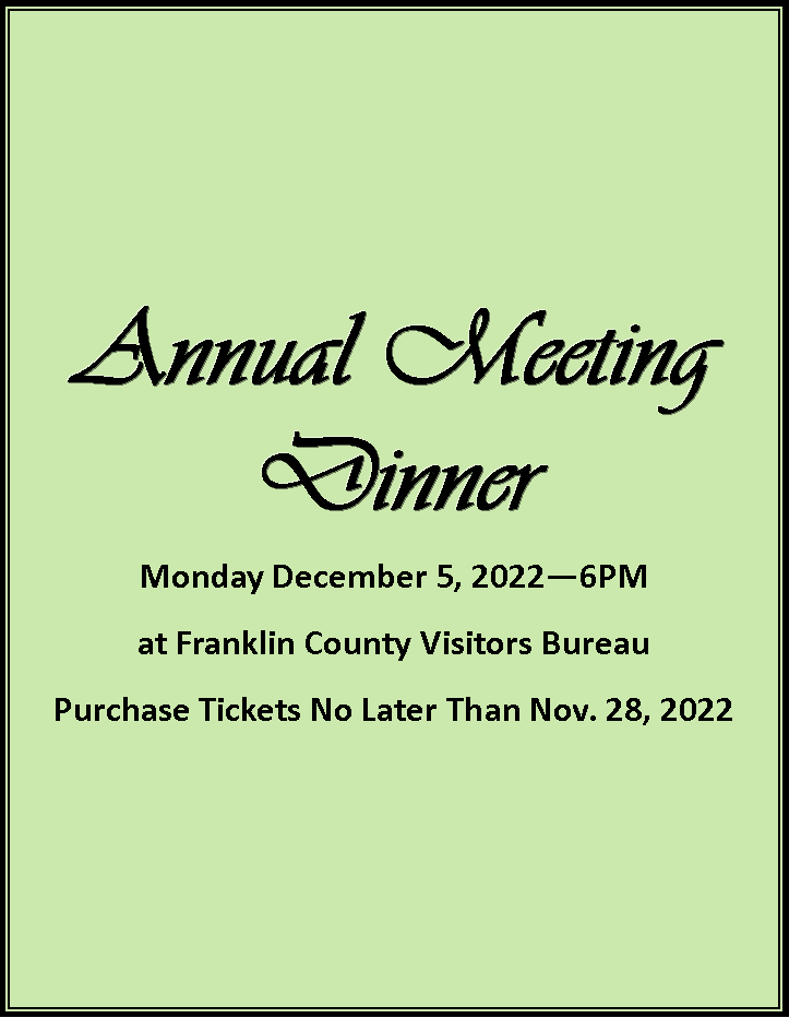 Annual Meeting Dinner Dec 5th