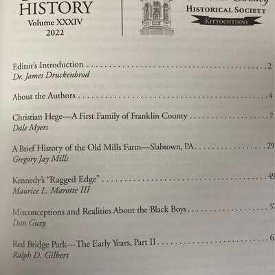 Franklin County Historical Society Papers XXXIV - Journal Vol 34 - 2022