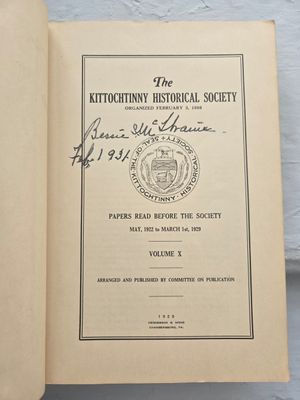 Franklin County Historical Society Papers Vol X 1922-1929 Journal Volume Ten USED